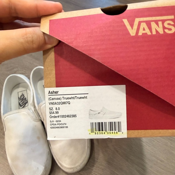 Vans Asher Canvas Shoes in True White - Picture 9 of 10
